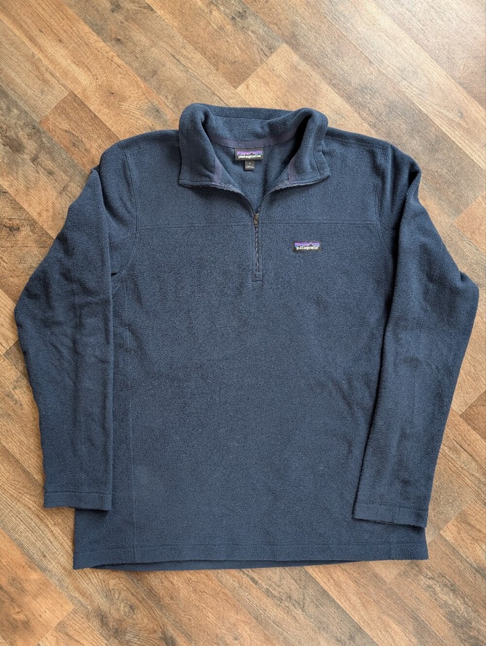 Patagonia Men’s L Navy Blue Quarter Zip Microfleece Pullover Jacket Cozy Fall